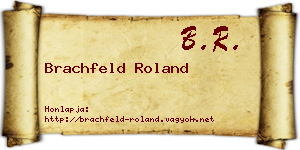 Brachfeld Roland névjegykártya